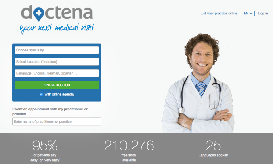 Doctena home page