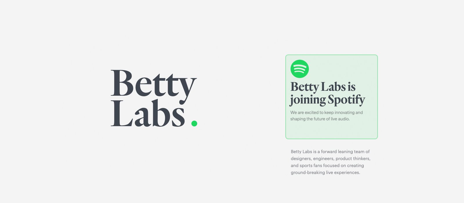 Spotify jumps into the live audio game, acquires LA-based Betty Labs