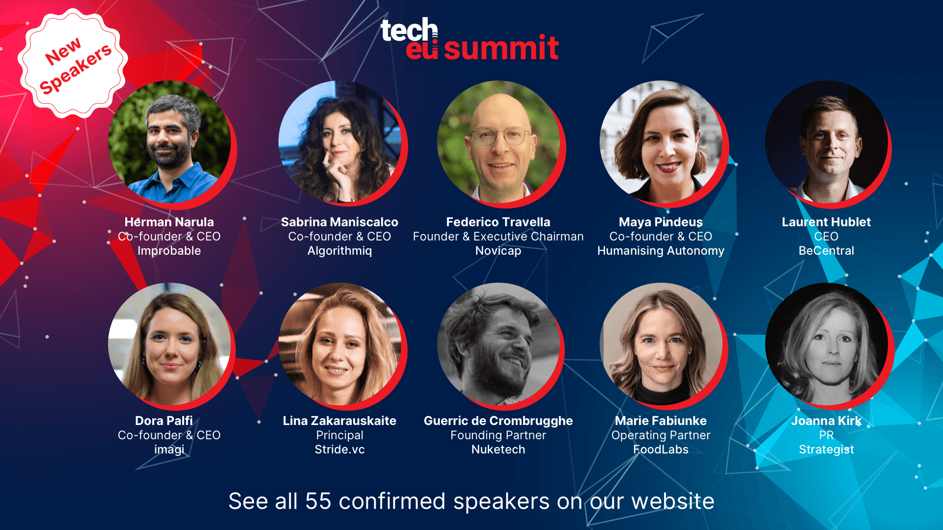 Tech.eu Summit 2023 update 10 new speakers, and online press