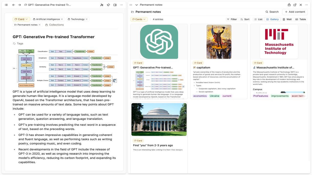 Capacities is a user-centric tool for organising your digital content