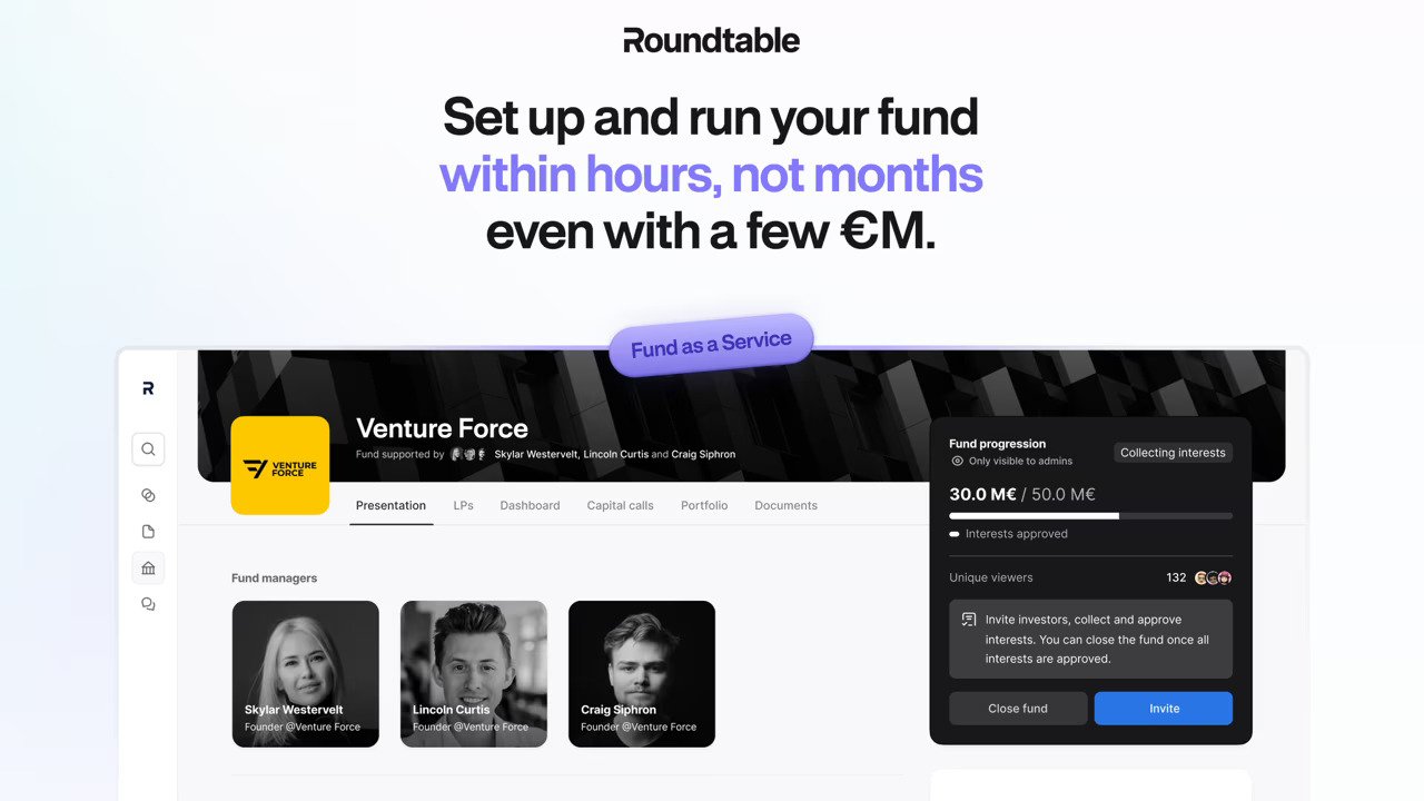 Roundtable launches micro fund-as-a-service platform for easy VC fund creation