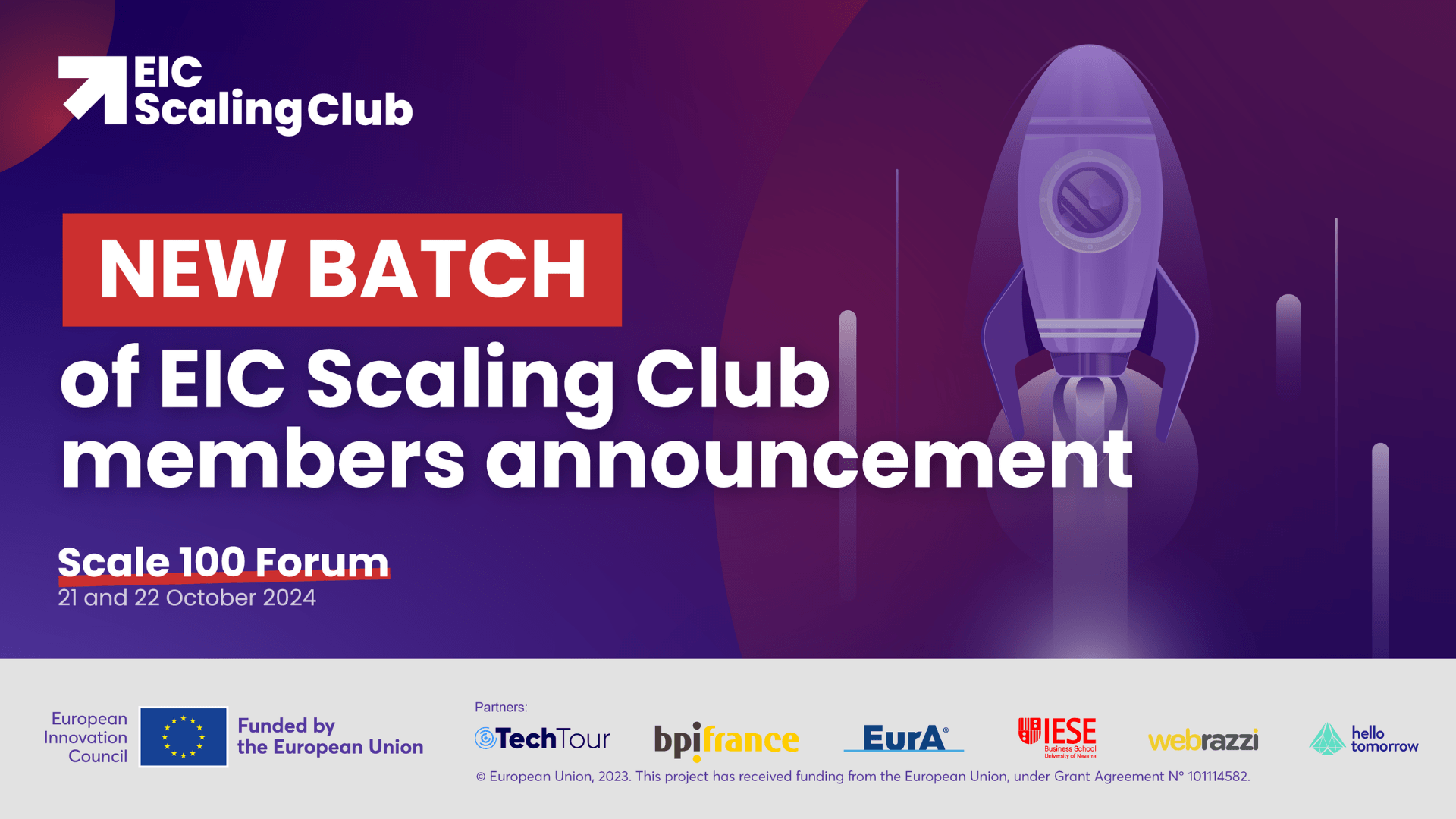 72 new companies join the EIC Scaling Club, which aims to turn 20% of its members into unicorns